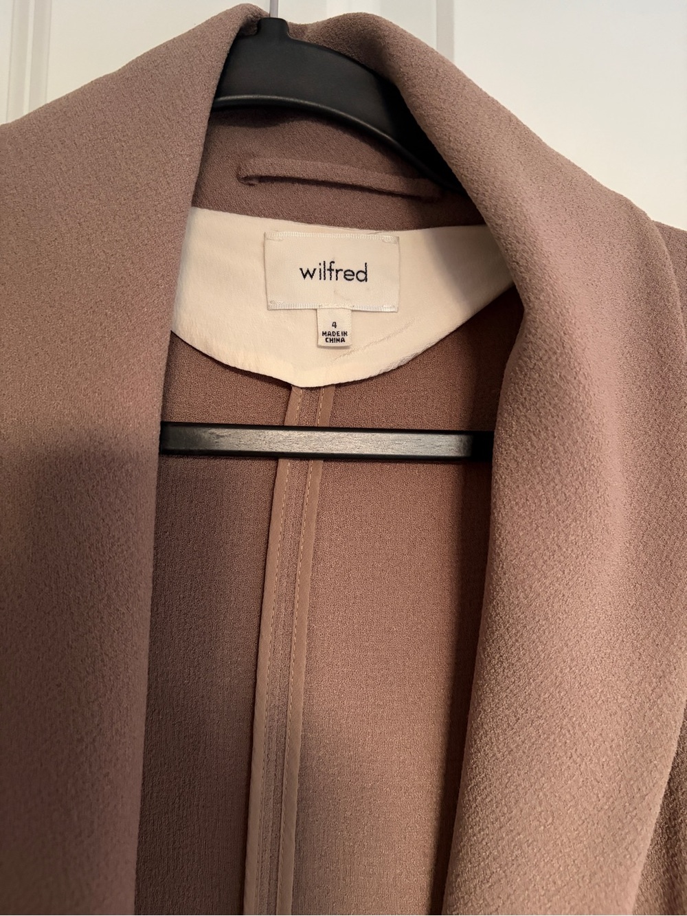 Wilfred Open-Front Shawl Collar Coatigan in Taupe - Picture 3 of 4